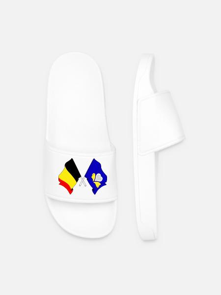 Flagge Belgien, die Region Brüssel-Hauptstadt - Männer Badelatschen - Weiß
