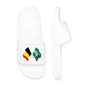 Flag Belgium and flag East Flanders - Men’s Pool Sliders - white - Front