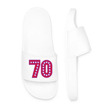70. 70 ANS. 70e ANNIVERSAIRE. ANNIVERSAIRE 70 ANS. - Claquettes Homme - blanc - Devant