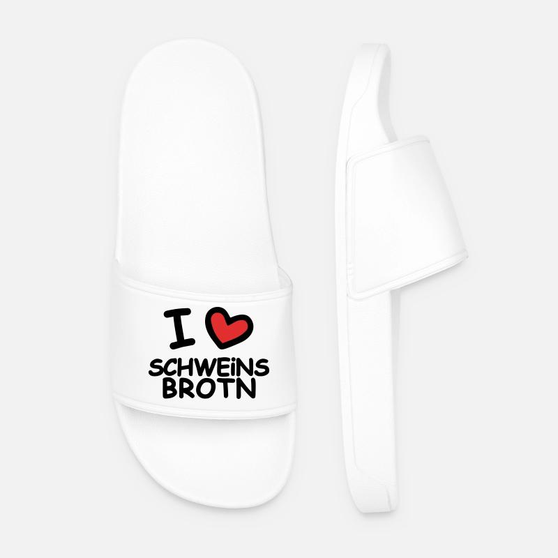 I Love Schweinsbrotn - Männer Badelatschen - Weiß