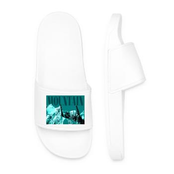 Montagne Glacée Abstraite - Claquettes Homme - blanc - Devant