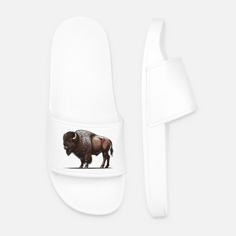 Bison - Männer Badelatschen - Weiß