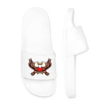 Couple d’aigles Saint-Valentin - Claquettes Homme - blanc - Devant