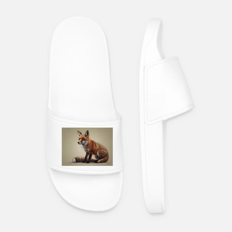 Fuchs Tier - Männer Badelatschen - Weiß