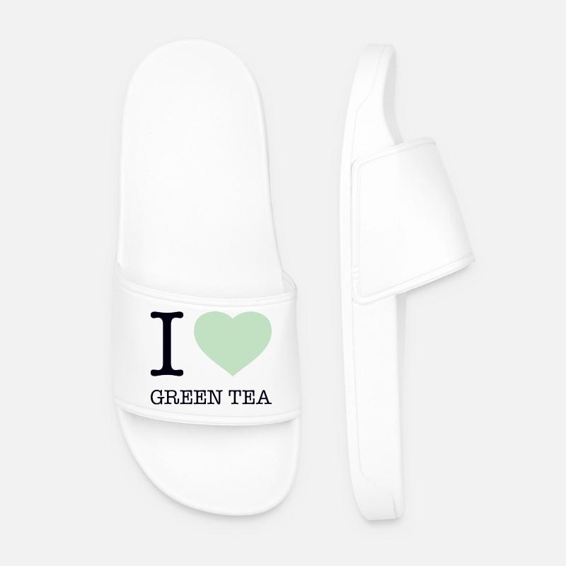 I LOVE GREEN TEA - Männer Badelatschen - Weiß