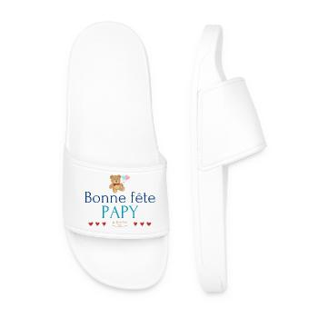 Bonne fête Papy. Annonce grossesse bébé. - Claquettes Homme - blanc - Devant