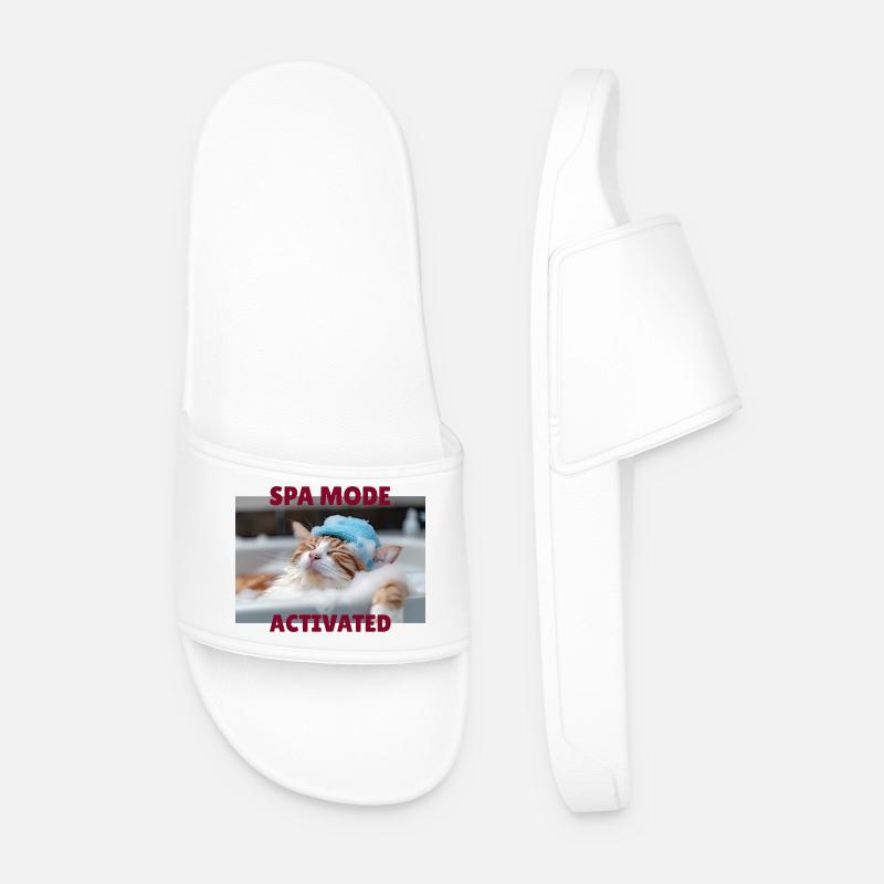 Spa mode cat - Men’s Pool Sliders - white