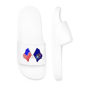 Drapeau des États-Unis et de l’État du Michigan croisé - Claquettes Homme - blanc - Devant