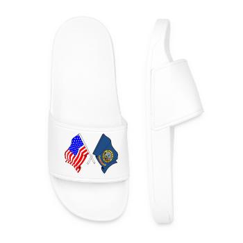 Drapeau des États-Unis et de l’État d’Indaho franchi - Claquettes Homme - blanc - Devant