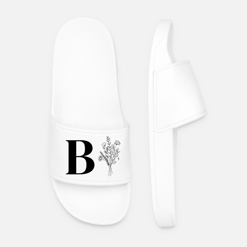 Minimalistische Blumen - Männer Badelatschen - Weiß