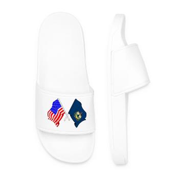 Drapeau des États-Unis et de l’État du Vermont croisé - Claquettes Homme - blanc - Devant