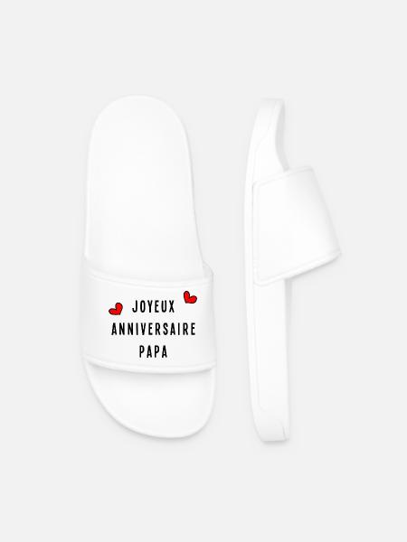JOYEUX ANNIVERSAIRE. HAPPY BIRTHDAY - Claquettes Homme - blanc
