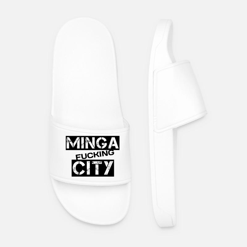 Minga fucking city - Männer Badelatschen - Weiß