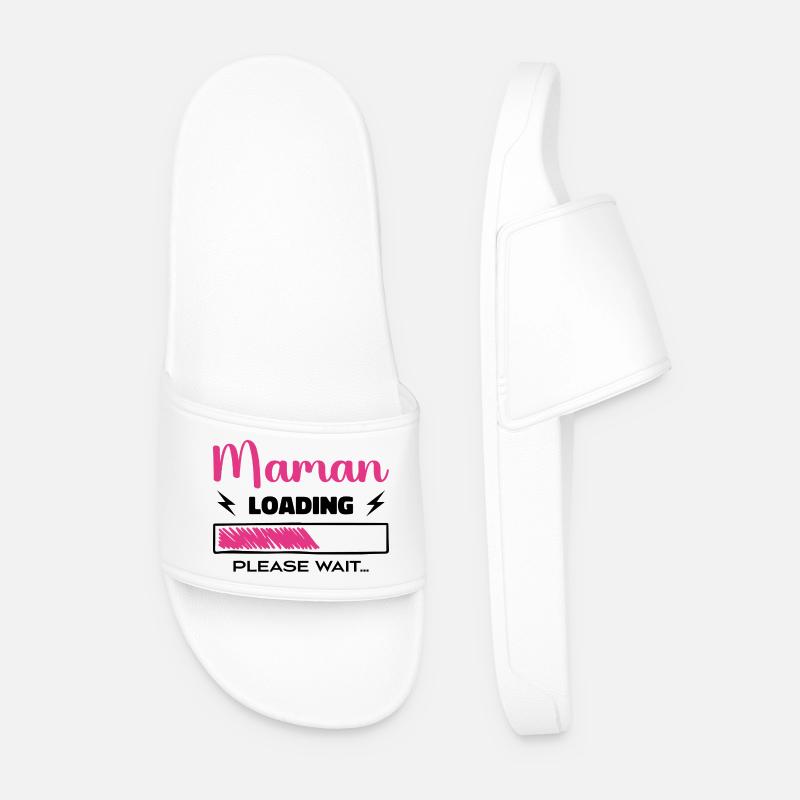 Maman loading Please Wait... - Claquettes Homme - blanc
