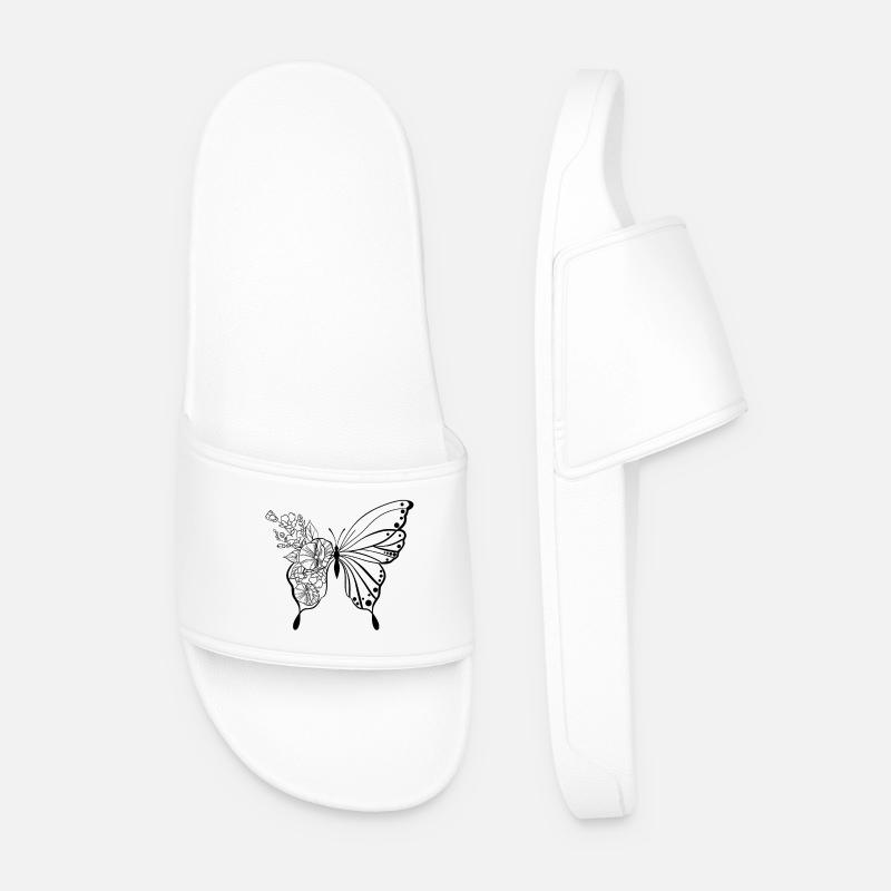 Schmetterling - Männer Badelatschen - Weiß