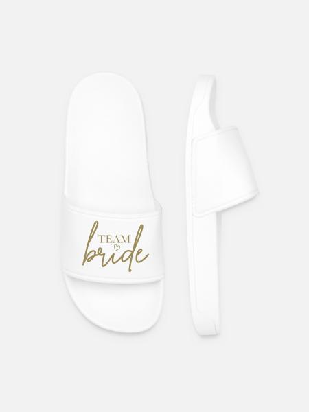 Team Bride with Heart - Men’s Pool Sliders - white