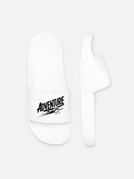 Adventure - Cool Holiday Pictogram - Men’s Pool Sliders - white