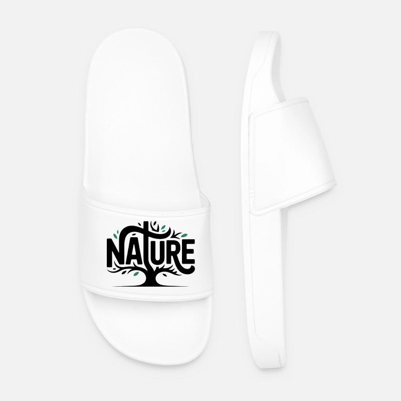 Nature - Cool Natural Logo - Men’s Pool Sliders - white