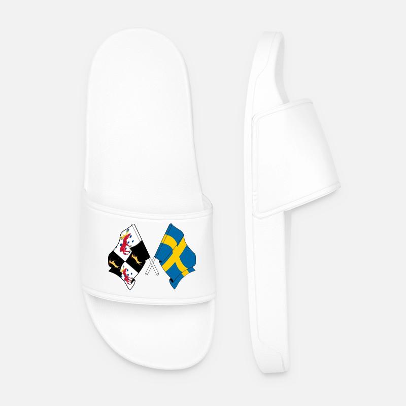 Gävleborg & Schweden – Eins in Herz und Flagge - Männer Badelatschen - Weiß