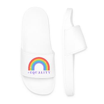 Pride Month Equality - Men’s Pool Sliders - white - Front