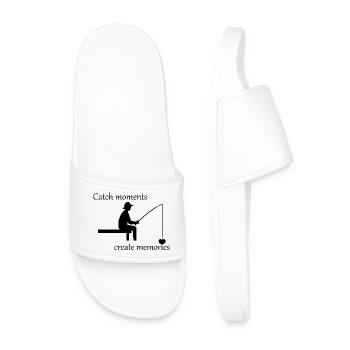Angler Herzschlag – Geschenk für Angel-Fans, Herz - Männer Badelatschen - Weiß - Vorne