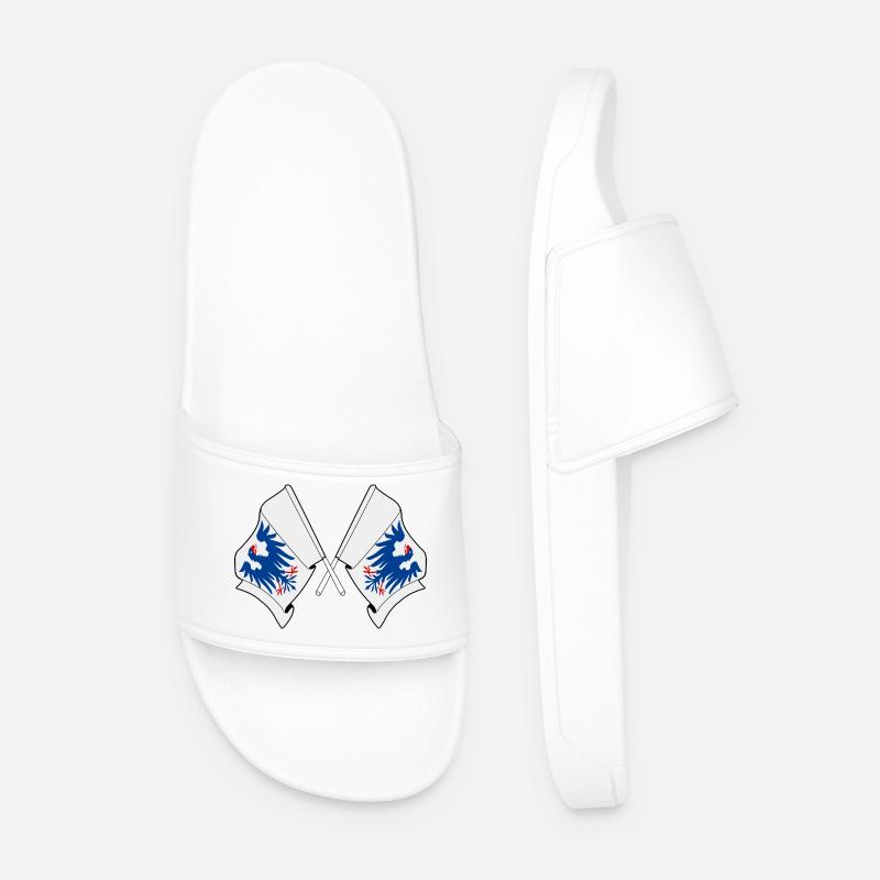 Crossed Värmland flags – Sweden - Men’s Pool Sliders - white