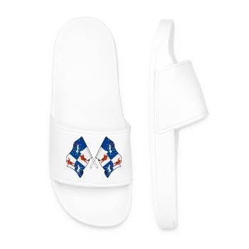 Drapeaux du Norrbotten croisés - Claquettes Homme - blanc - Devant