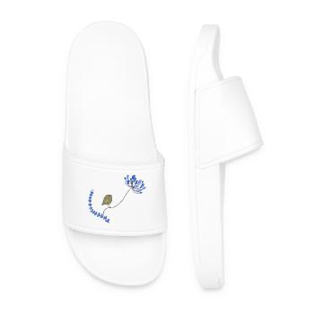 Vogel mit Blume - Männer Badelatschen - Weiß - Vorne