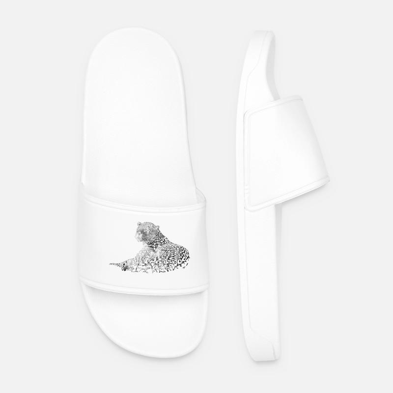 Leopard - Men’s Pool Sliders - white