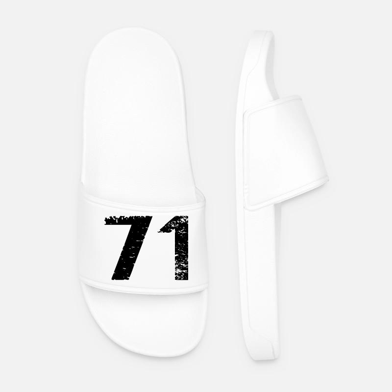 71 Zahl Trikot - Männer Badelatschen - Weiß