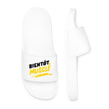 Design Musculature Énergique en Style Urban - Claquettes Homme - blanc - Devant