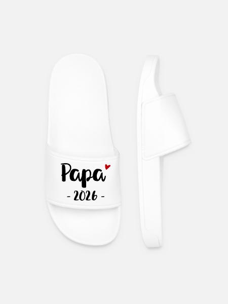 Papa 2026 Design für alle werdenden Väter - Männer Badelatschen - Weiß