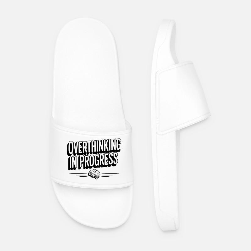 Overthinking in Progress - Men’s Pool Sliders - white