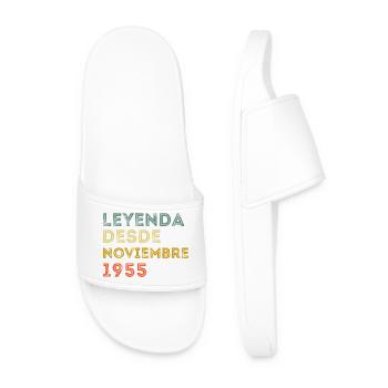 Novembre 1955 Vintage Rétro Anniversaire - Claquettes Homme - blanc - Devant