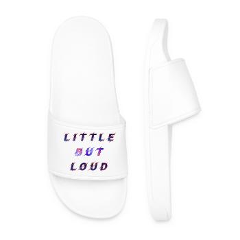 Retro Effect Baby Sayings Birth Small But Loud - Men’s Pool Sliders - white - Front