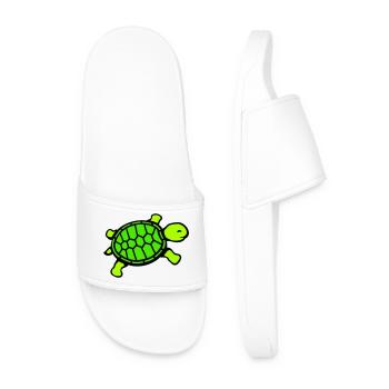 turtle cute smiling happy funny - Men’s Pool Sliders - white - Front
