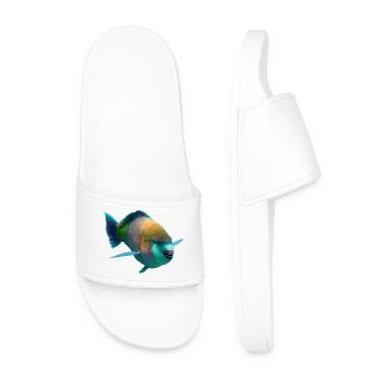 Colorful Fish Pop Art - Men’s Pool Sliders - white - Front