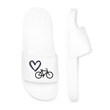 Fahrrad Liebe Design mit Herz und Fahrrad - Männer Badelatschen - Weiß - Vorne