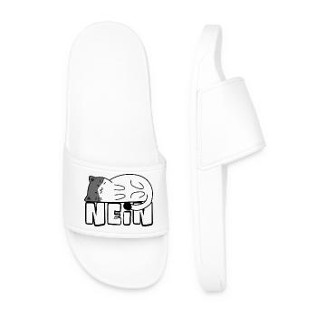 Cuddly cat in sleep mode No Sagerin Sager - Men’s Pool Sliders - white - Front
