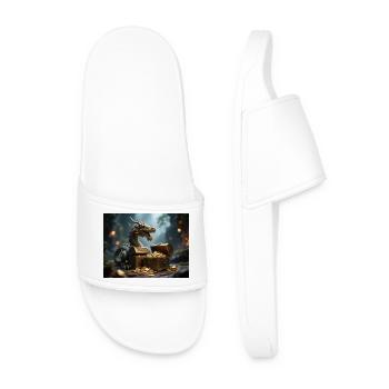 Dragon Treasure in the Fire Dragon - Men’s Pool Sliders - white - Front