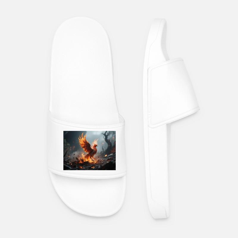 Fire Phoenix Rise - Men’s Pool Sliders - white