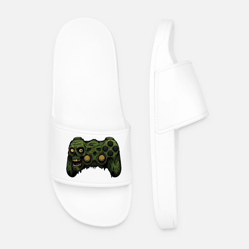 Zombie Controller Grunge Tee - Men’s Pool Sliders - white