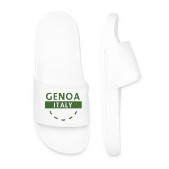 Genoa Italy Emblem Badge - Men’s Pool Sliders - white - Front