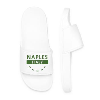 Naples Italy Green Emblem - Men’s Pool Sliders - white - Front