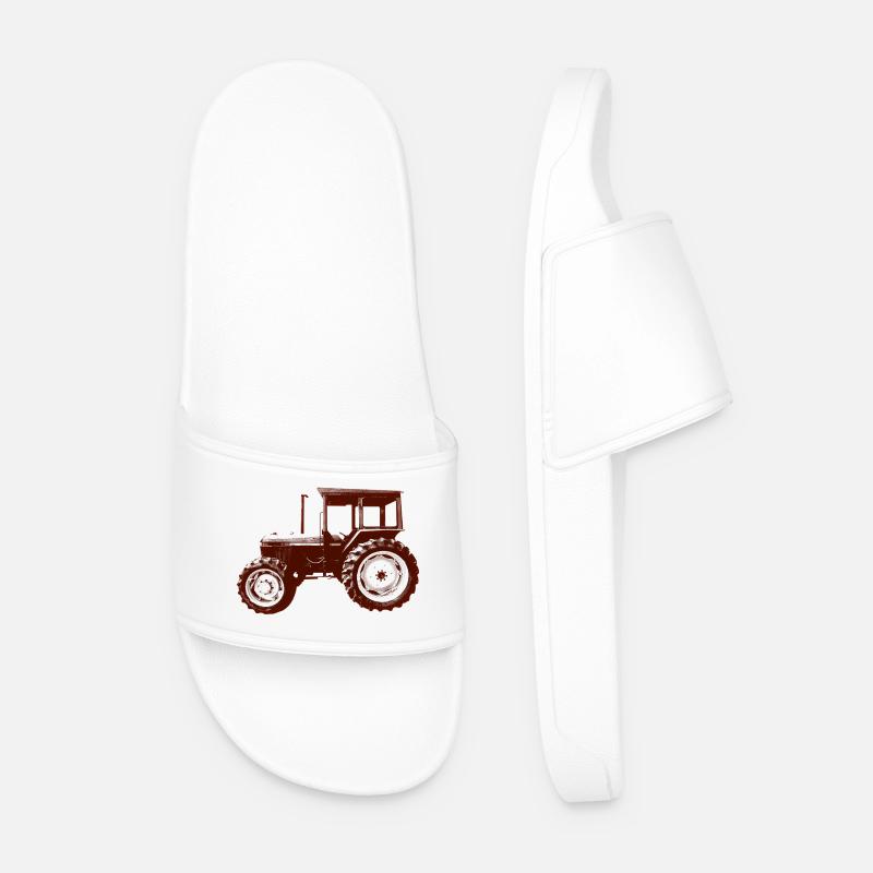 Tractor Builder - Men’s Pool Sliders - white