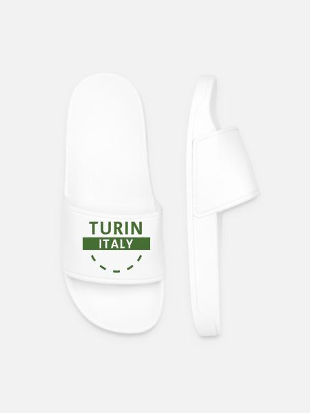 Turin Italy Emblem - Men’s Pool Sliders - white