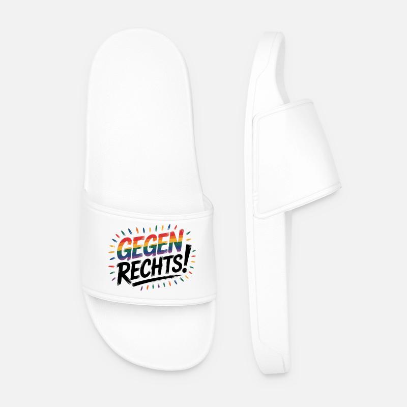 Gegen Rechts - Cool Pride Logo - Männer Badelatschen - Weiß