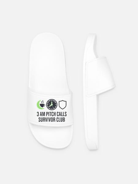 Startup Founder Survivor Burnout Recover - Men’s Pool Sliders - white