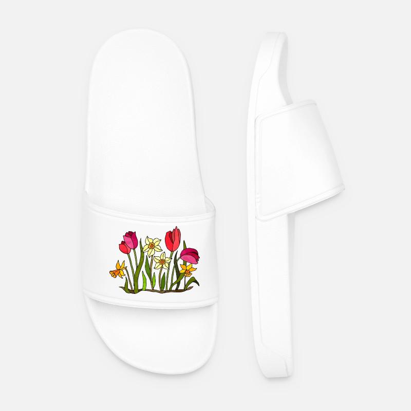 Blumen - Männer Badelatschen - Weiß