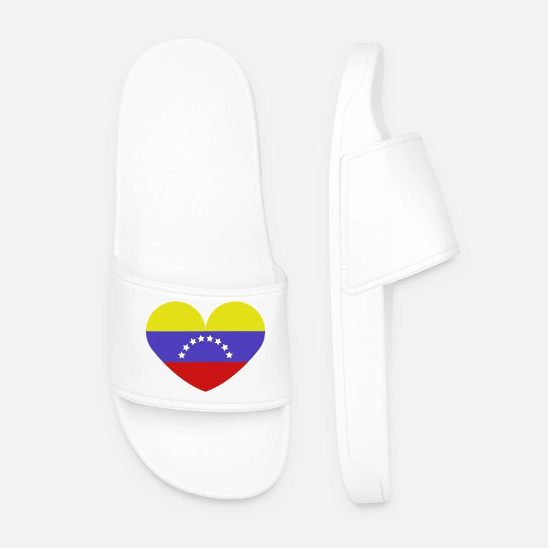 Venezuela-Herzflagge - Männer Badelatschen - Weiß